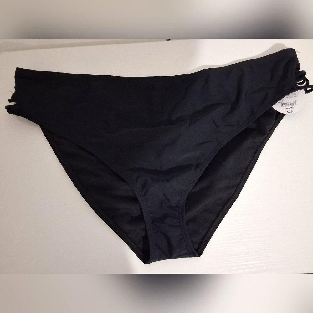Decree womens bikini swim bottom black size XXLarge